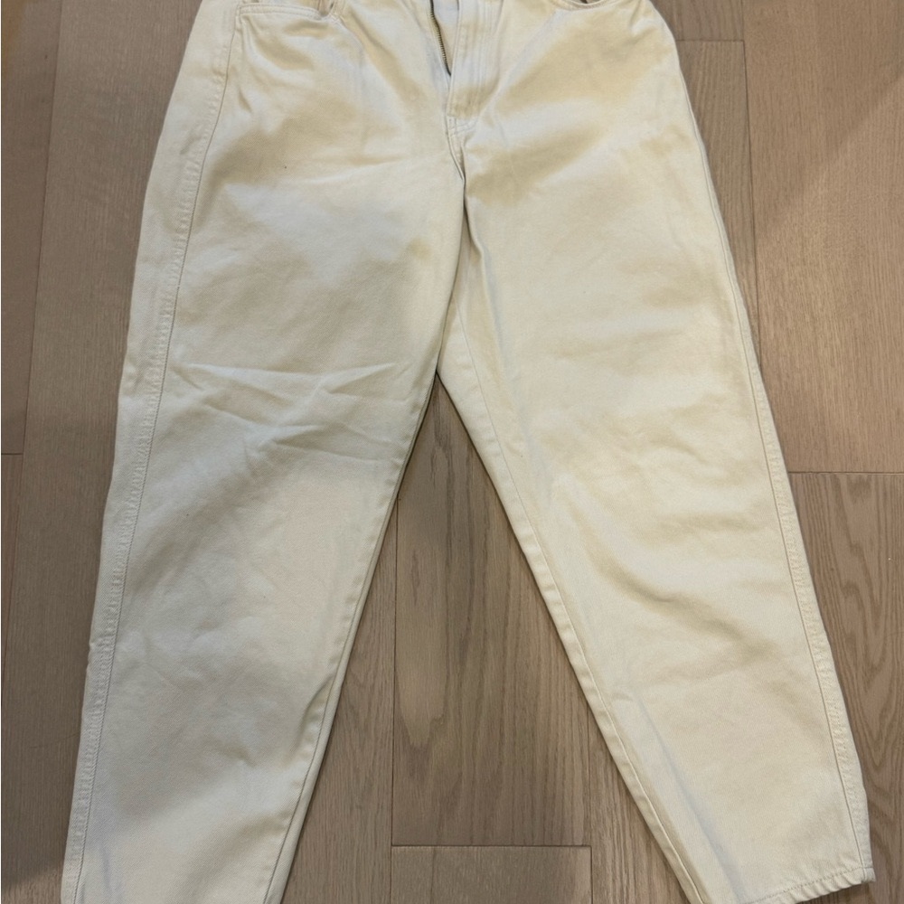 Cream High-Waisted Pants